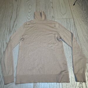 Women’s Silk/wool Tan Turtleneck Sweater